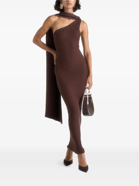 Manière De Voir Laya scarf knit maxi dress - Brown