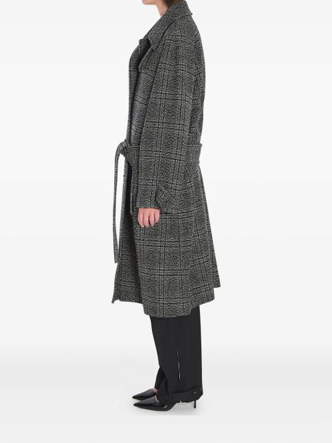 Balenciaga One Layer checked belted coat - Black