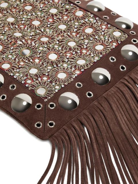 Valentino Garavani embroidered cross body bag - Brown