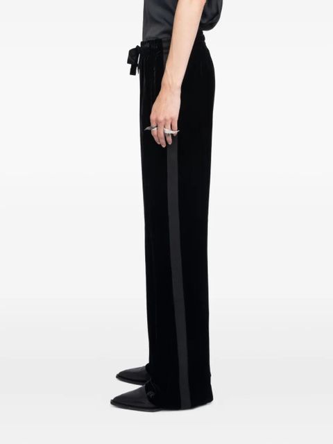 Zadig&Voltaire Poma velvet side-stripe trousers - Black