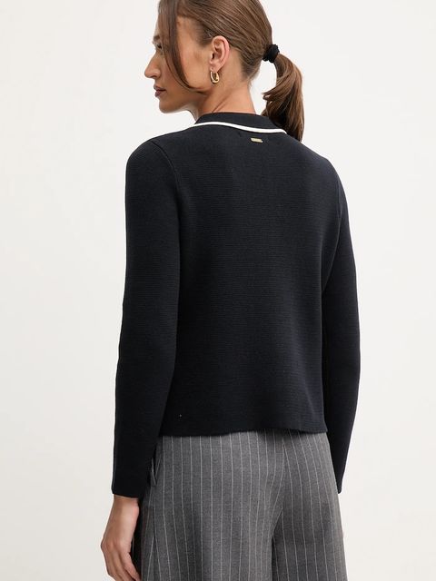 Barbour kardigan bawełniany COLLEEN damski kolor czarny LKN1668