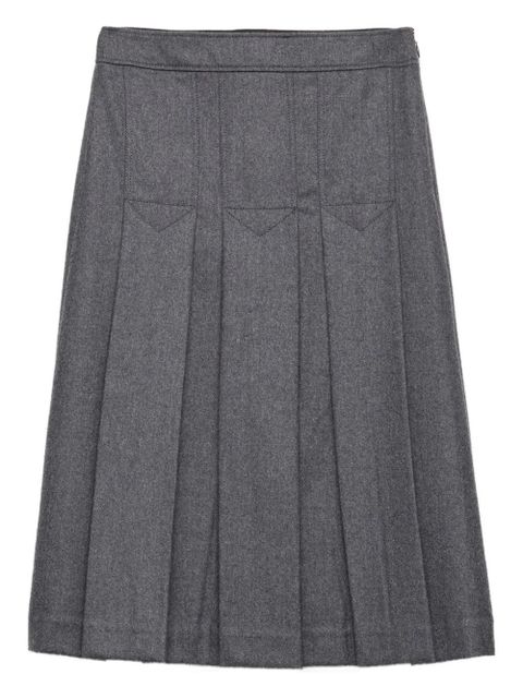 Prada pleated flannel skirt - Grey - zdjęcie produktu nr 1