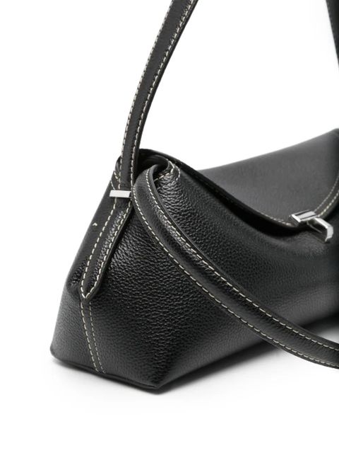 TOTEME grained leather T-lock shoulder bag - Black