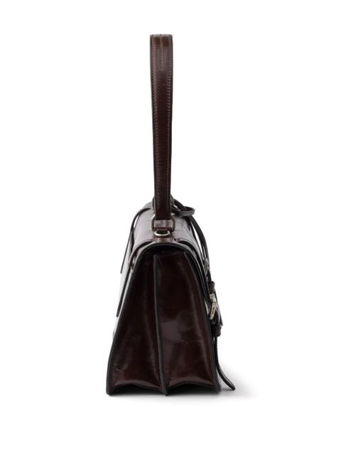 Prada medium leather tote bag - Brown