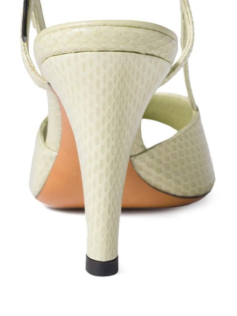 Miu Miu slingback leather sandals - Green