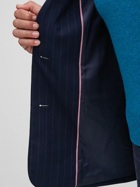 United Colors of Benetton marynarka kolor granatowy jednorzędowa wzorzysta 2KHSDW02H