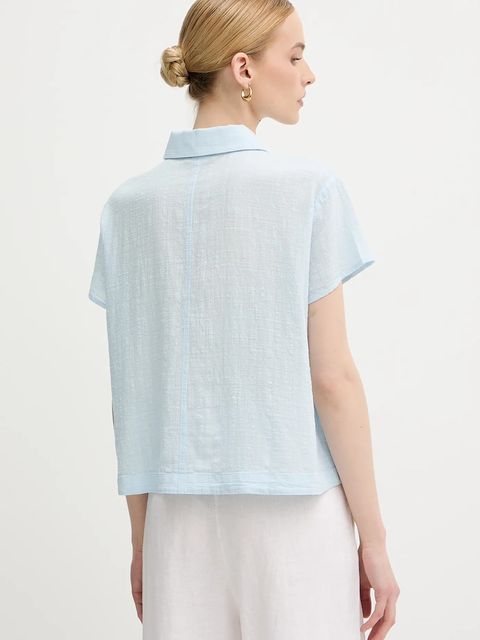 United Colors of Benetton bluzka damska kolor niebieski gładka 5ONVDQ0BQ