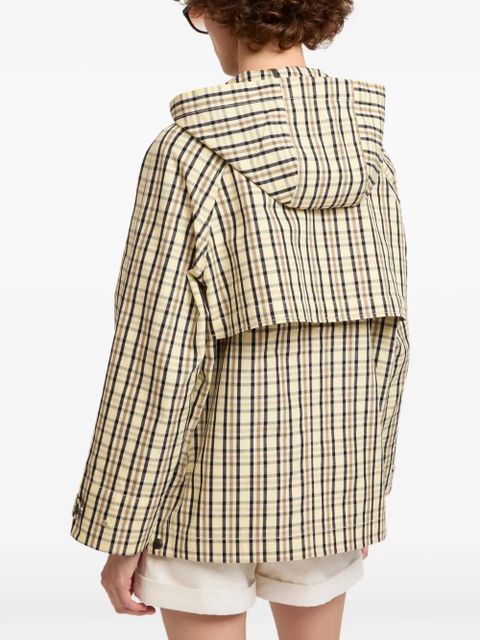 Yves Salomon hooded check-pattern jacket - Neutrals