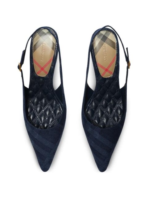 Burberry check Dame slingback pumps​ - Blue