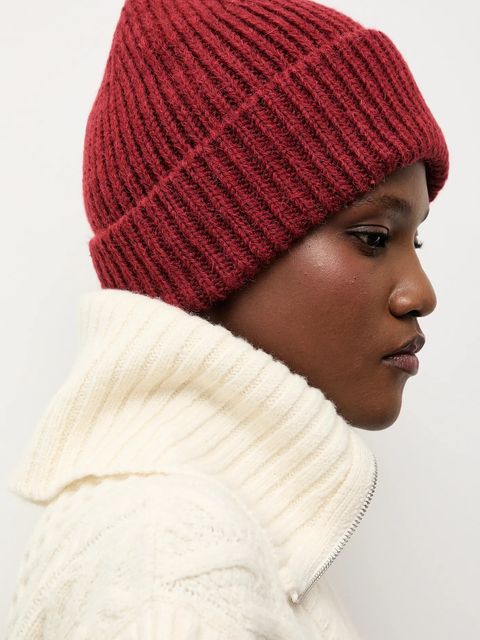 Answear.LAB czapka z wełną kolor czerwony