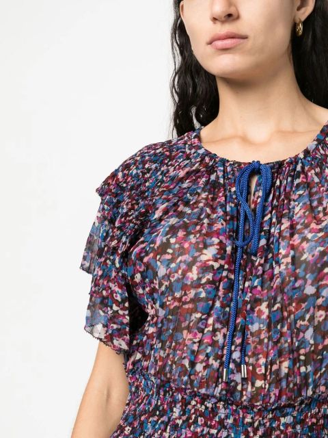 MARANT ÉTOILE Florise floral-print mini dress - Blue