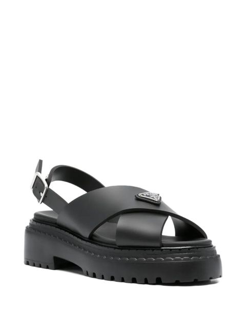 Prada 40mm cross-strap platform sandals - Black - zdjęcie produktu nr 2