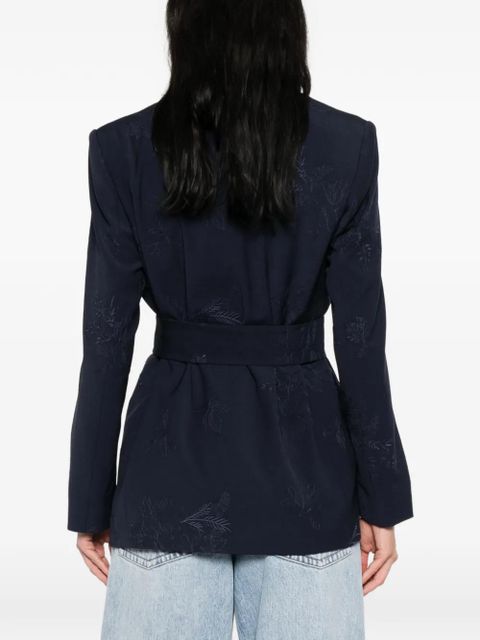 TWINSET floral tie-waist jacket - Blue