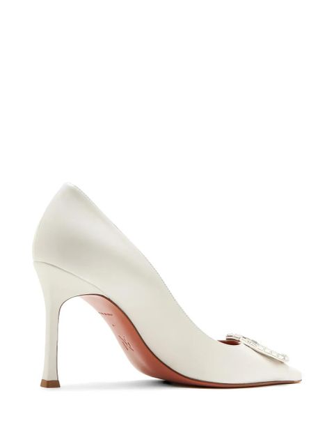 Amina Muaddi Camelia crystal-embellishment pumps - White