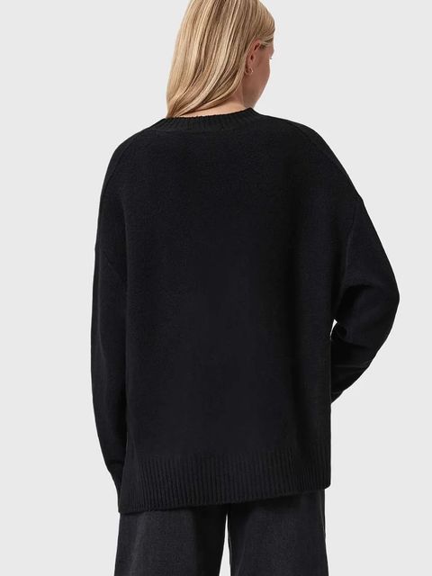 AllSaints sweter z dodatkiem wełny damski kolor czarny W071KD