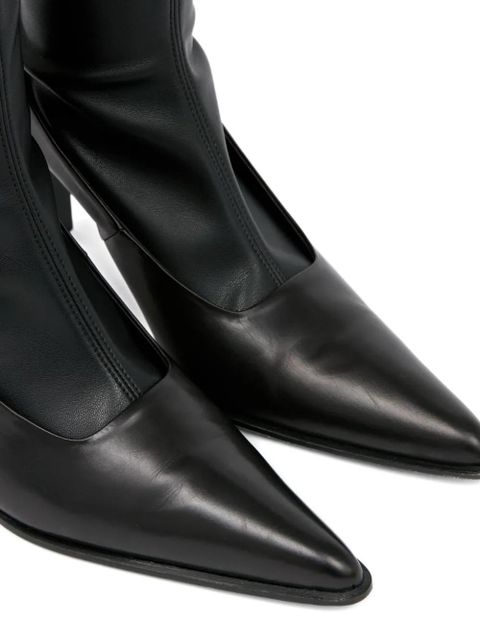 MM6 Maison Margiela high-heeled leather boots - Black - zdjęcie produktu nr 2