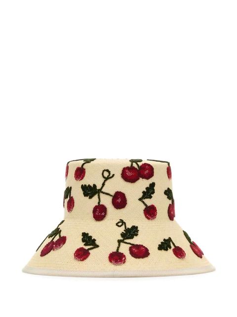 Valentino Garavani embroidered-cherry hat - Neutrals - zdjęcie produktu nr 2