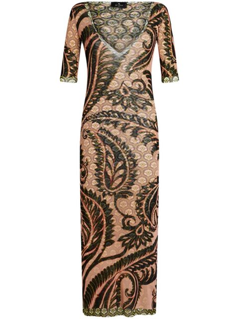 ETRO paisley-print tulle maxi dress - Neutrals - zdjęcie produktu nr 1