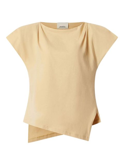 ISABEL MARANT Sebani draped asymmetric tee T-shirt - Yellow - zdjęcie produktu nr 1