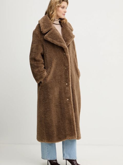 Guess płaszcz EUGENIE kolor brązowy W5BL93 WJ090