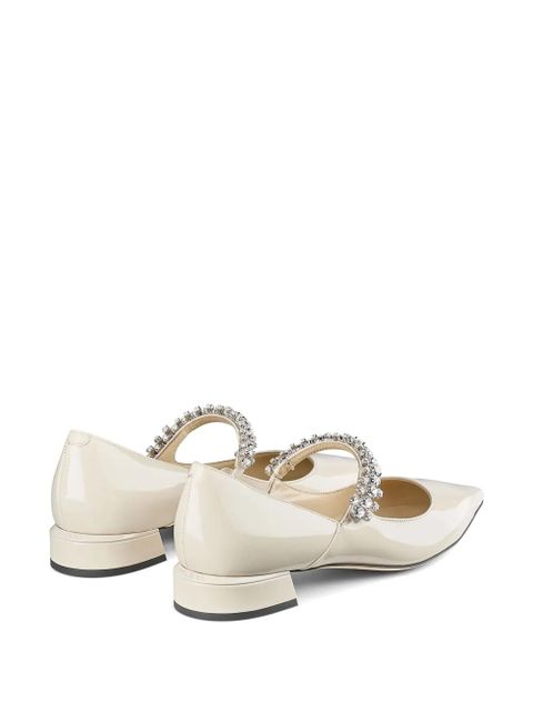 Jimmy Choo Bing crystal-strap ballerina shoes - Neutrals