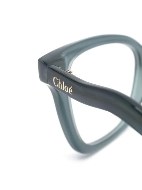 Chloé Eyewear logo-lettering cat-eye glasses - Blue