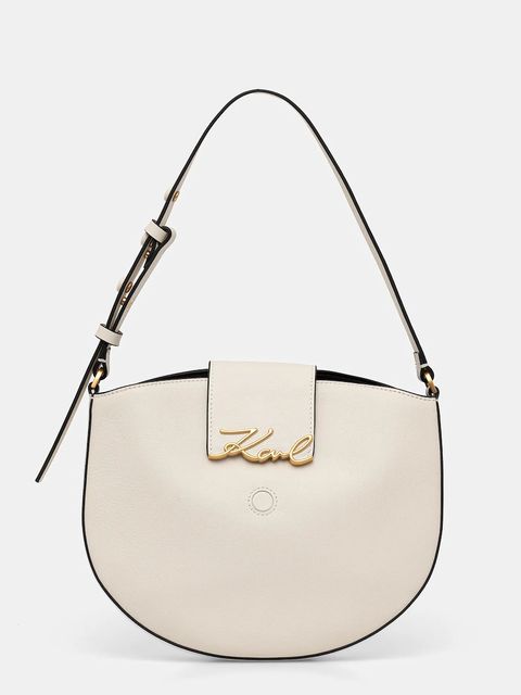 Karl Lagerfeld torebka skórzana K/SIGNATURE kolor biały B1W30059 - zdjęcie produktu nr 1