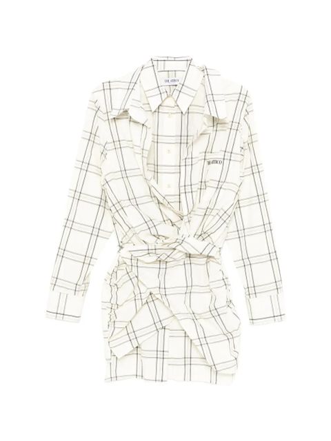 The Attico plaid mini dress - Neutrals