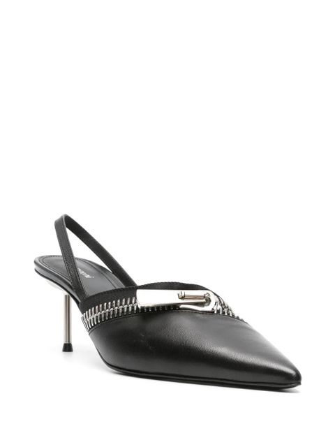 Coperni 60mm Zip leather slingback pumps - Black - zdjęcie produktu nr 2