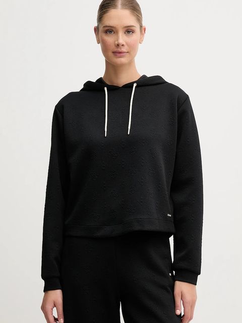 Guess bluza PEONY damska kolor czarny z kapturem gładka V5YQ04 KBSL2 - zdjęcie produktu nr 1