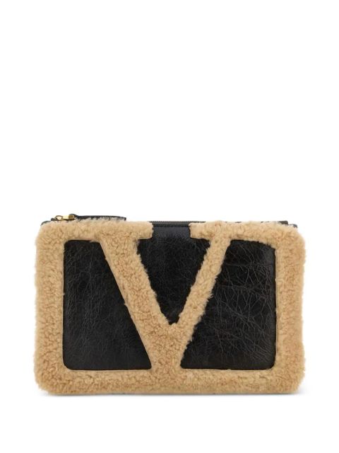 Valentino Garavani Viva Superstar sheepskin clutch bag - Brown - zdjęcie produktu nr 1