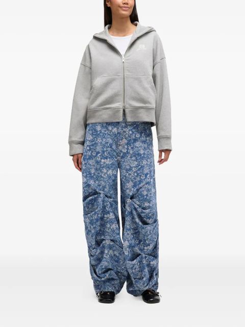 GANNI floral-print gathered jeans - Blue - zdjęcie produktu nr 2