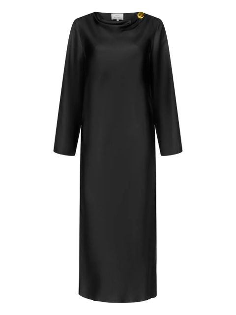 LouLou de Saison Zoya draped midi dress - Black - zdjęcie produktu nr 1