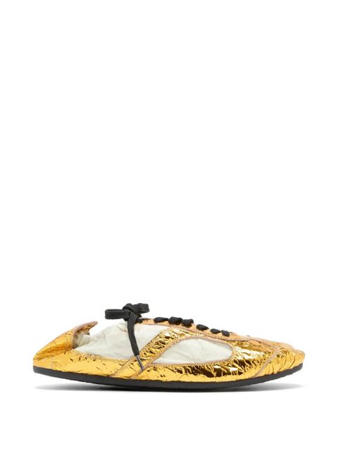 Proenza Schouler gold-tone crinkle soft-track lace-up sneakers - zdjęcie produktu nr 1