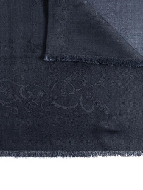 Ferragamo jacquard-patterned frayed scarf - Blue - zdjęcie produktu nr 2