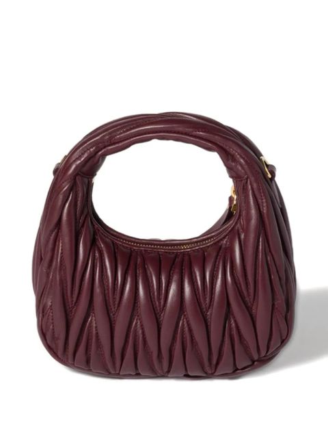 Miu Miu Wander matelassé nappa leather hobo mini-bag - Red