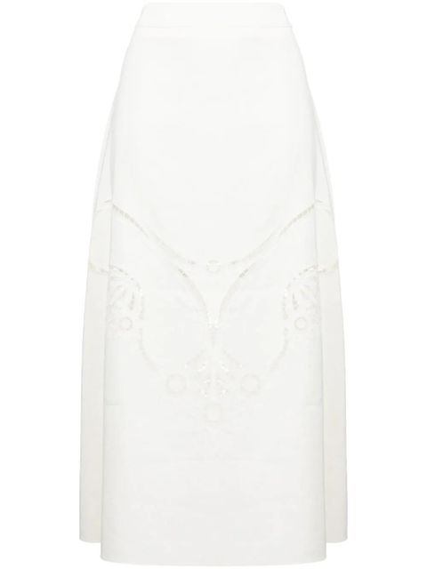 Chloé high-waisted embroidered-design skirt - White - zdjęcie produktu nr 1