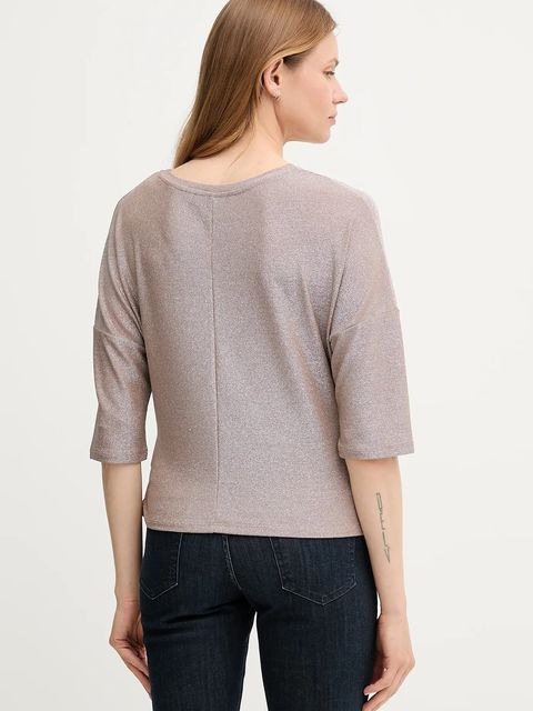 OUI bluzka damska kolor beżowy gładka 93869