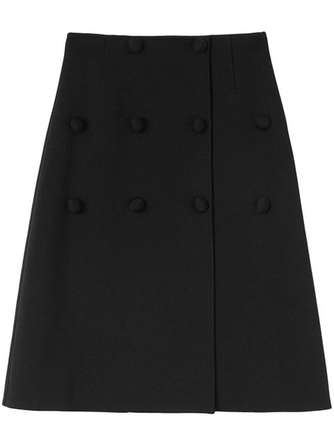 Jil Sander A-line decorative-buttons skirt - Black - zdjęcie produktu nr 1