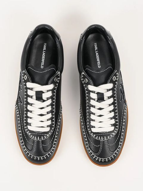 Karl Lagerfeld sneakersy skórzane KANDIDATE damskie kolor czarny KL63810A