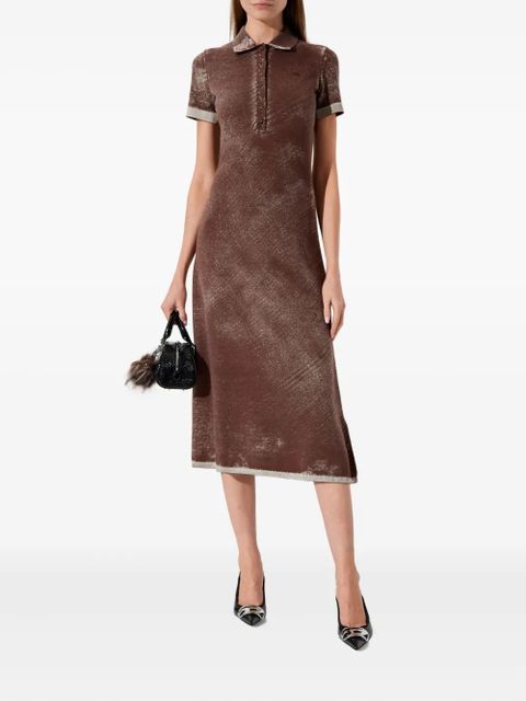 Diesel M-Lourens half-buttoned polo-collar midi dress - Brown - zdjęcie produktu nr 2