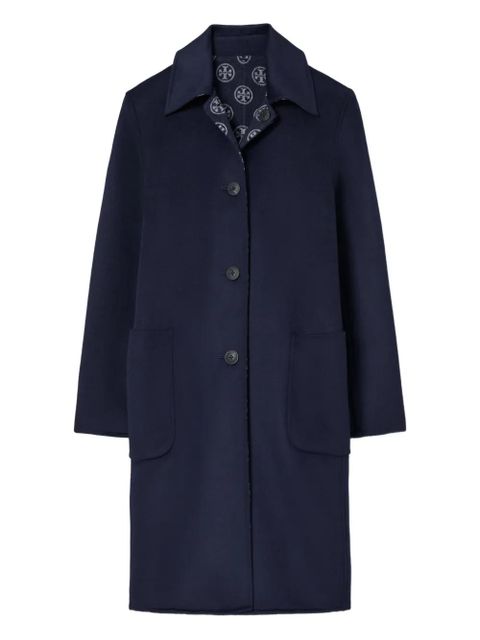 Tory Burch monogram jacquard wool coat - Blue - zdjęcie produktu nr 1