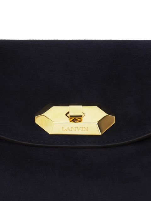 Lanvin Sac Compagnon suede shoulder bag - Blue