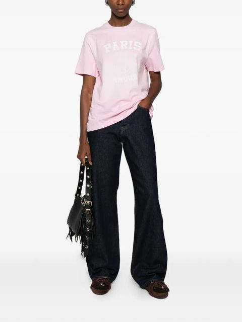 Maje embroidery cotton T-shirt - Pink - zdjęcie produktu nr 2