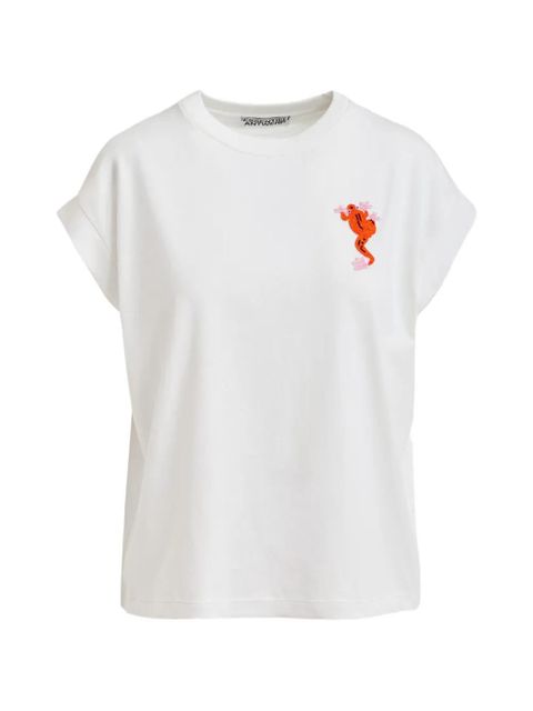 Essentiel Antwerp bead-embellished frog-detail T-shirt - White - zdjęcie produktu nr 1