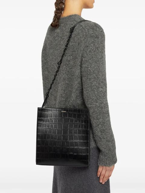 Jil Sander Tangle leather crossbody bag - Black