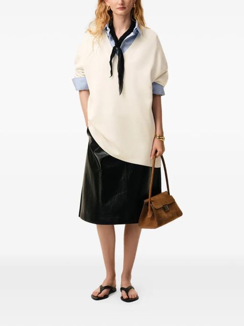 AMI Paris short-sleeved V-neck sweater - Neutrals - zdjęcie produktu nr 2