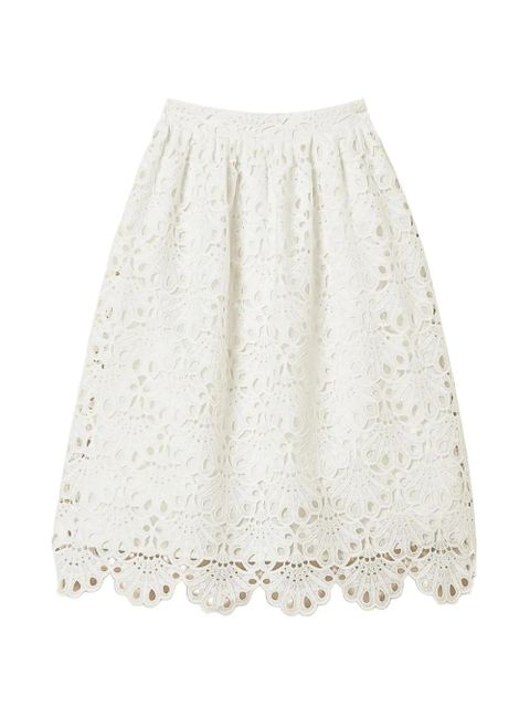 TWINSET woven midi skirt - White - zdjęcie produktu nr 1