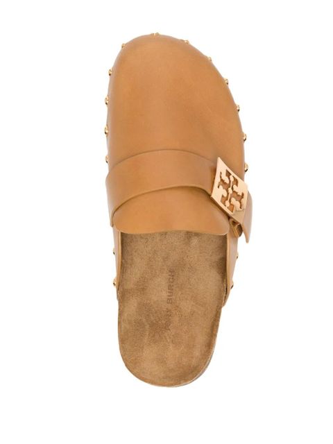 Tory Burch Mellow logo-plaque leather mules - Brown