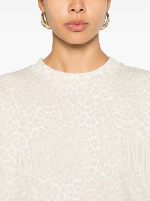 ANINE BING leopard-pattern logo sweatshirt - Neutrals